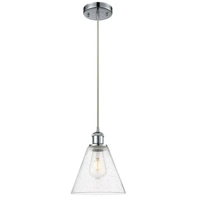 Innovations Lighting Ballston Berkshire 8" Mini Pendant - Polished Chrome - Seedy Shade