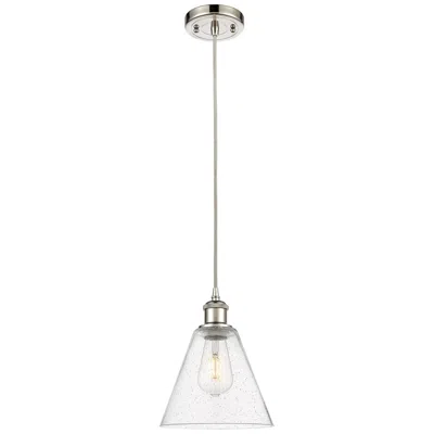 Innovations Lighting Ballston Berkshire 8" Mini Pendant - Polished Nickel - Seedy Shade