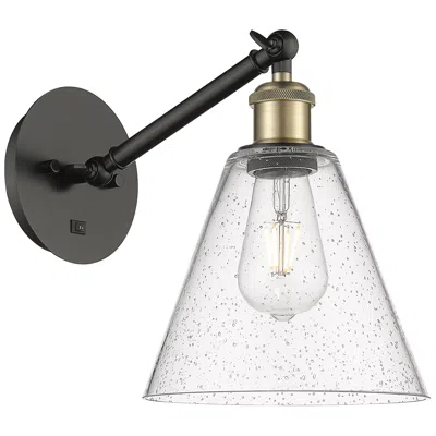Innovations Lighting Ballston Berkshire Glass 8" Incandescent Sconce - Black Brass - Seedy