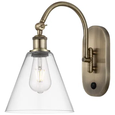 Innovations Lighting Ballston Berkshire Glass 8" Incandescent Sconce - Brass - Clear Shade