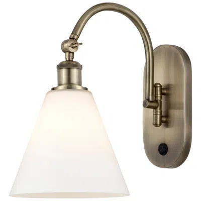 Innovations Lighting Ballston Berkshire Glass 8" Incandescent Sconce - Brass - Matte White