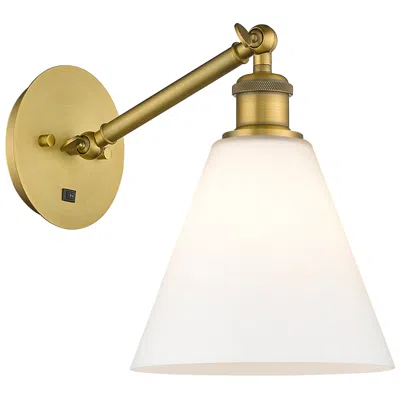 Innovations Lighting Ballston Berkshire Glass 8" Incandescent Sconce - Brass - Matte White