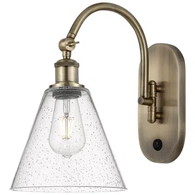 Innovations Lighting Ballston Berkshire Glass 8" Incandescent Sconce - Brass - Seedy Shade