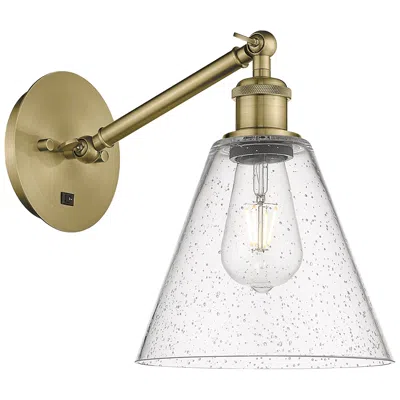 Innovations Lighting Ballston Berkshire Glass 8" Incandescent Sconce - Brass - Seedy Shade