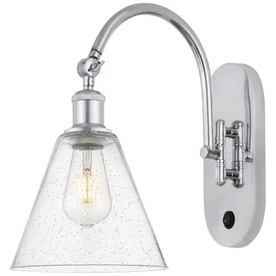 Innovations Lighting Ballston Berkshire Glass 8" Incandescent Sconce - Chrome - Seedy Shade
