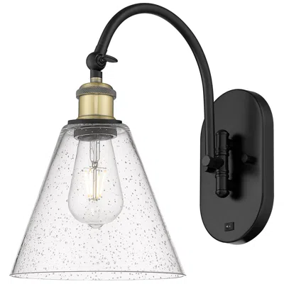 Innovations Lighting Ballston Berkshire Glass 8" Led Sconce - Black Brass Finish - Seedy Sh