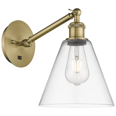 Innovations Lighting Ballston Berkshire Glass 8" Led Sconce - Brass Finish - Clear Shade