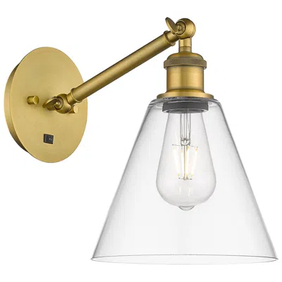 Innovations Lighting Ballston Berkshire Glass 8" Led Sconce - Brass Finish - Clear Shade