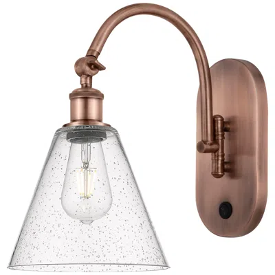 Innovations Lighting Ballston Berkshire Glass 8" Led Sconce - Copper Finish - Seedy Shade