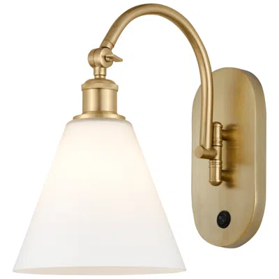 Innovations Lighting Ballston Berkshire Glass 8" Led Sconce - Gold Finish - Matte White Sha