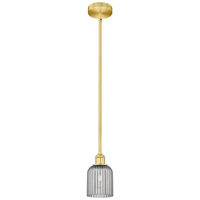 Innovations Lighting Ballston Boreas 3" Stem Hung Mini Pendant Chrome W/ 8"h Deco Swirl Shade In Gold