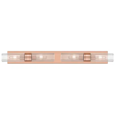 Innovations Lighting Ballston Boreas 4 Light 39" Bath Vanity Antique Copper Striped Clear Shade