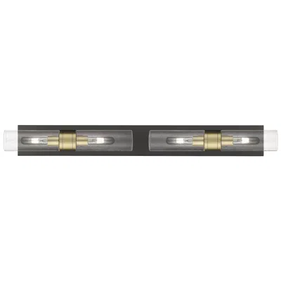 Innovations Lighting Ballston Boreas 4 Light 39" Bath Vanity Black Antique Brass Seedy Shad