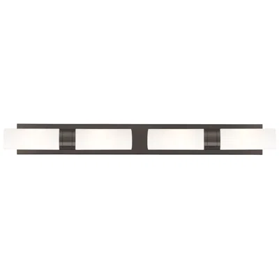 Innovations Lighting Ballston Boreas 4 Light 39" Bath Vanity Oil Rubbed Bronze White Shade