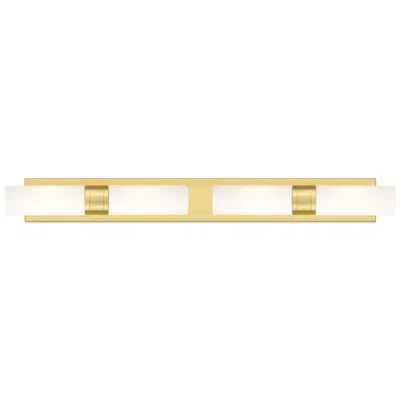 Innovations Lighting Ballston Boreas 4 Light 39" Bath Vanity Satin Gold White Shade