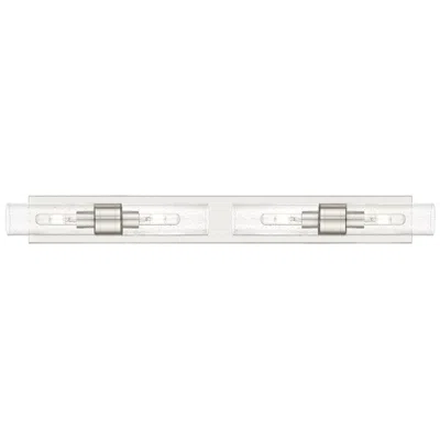 Innovations Lighting Ballston Boreas 4 Light 39" Bath Vanity Satin Nickel Seedy Shade