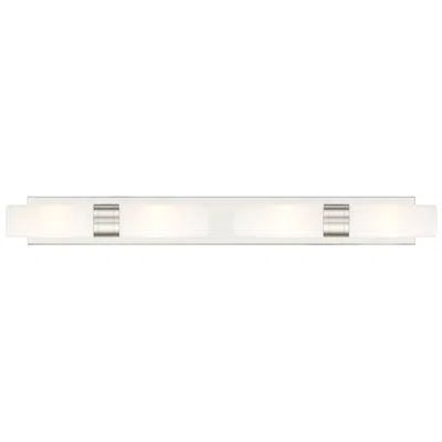 Innovations Lighting Ballston Boreas 4 Light 39" Bath Vanity Satin Nickel White Shade