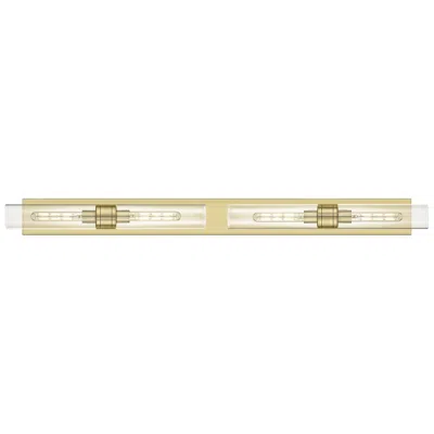 Innovations Lighting Ballston Boreas 4 Light 51" Bath Vanity Antique Brass Clear Shade