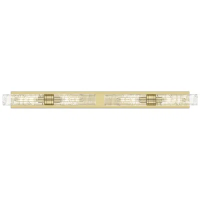 Innovations Lighting Ballston Boreas 4 Light 51" Bath Vanity Antique Brass Deco Swirl Shade