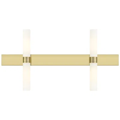 Innovations Lighting Ballston Boreas 4 Light 51" Bath Vanity Antique Brass Striped White Shade