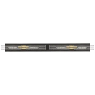 Innovations Lighting Ballston Boreas 4 Light 51" Bath Vanity Black Antique Brass Seedy Shade