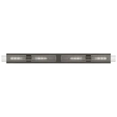 Innovations Lighting Ballston Boreas 4 Light 51" Bath Vanity Bronze Striped Clear Shade