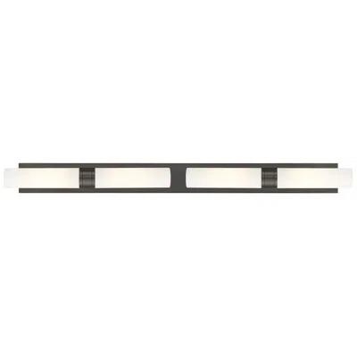 Innovations Lighting Ballston Boreas 4 Light 51" Bath Vanity Bronze Striped White Shade