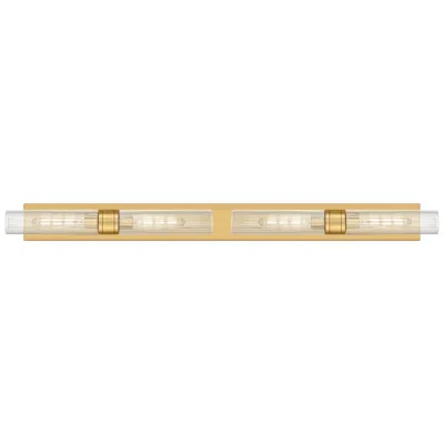 Innovations Lighting Ballston Boreas 4 Light 51" Bath Vanity Brushed Brass Striped Clear Sh