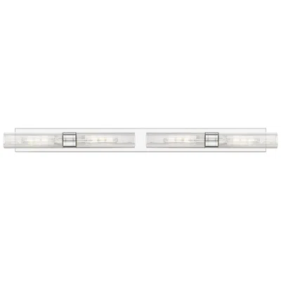 Innovations Lighting Ballston Boreas 4 Light 51" Bath Vanity Polished Chrome Striped Clear Shade