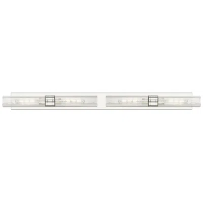 Innovations Lighting Ballston Boreas 4 Light 51" Bath Vanity Polished Nickel Striped Clear