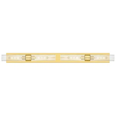 Innovations Lighting Ballston Boreas 4 Light 51" Bath Vanity Satin Gold Finish Seedy Shade