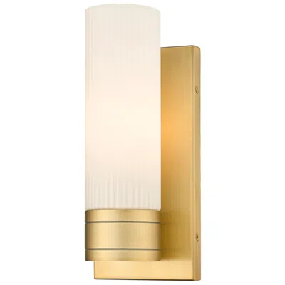 Innovations Lighting Ballston Boreas 5" Sconce Brass W/ 8"h Striped White Shade