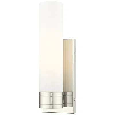 Innovations Lighting Ballston Boreas 5" Sconce Polished Nickel W/ 11"h Striped White Shade