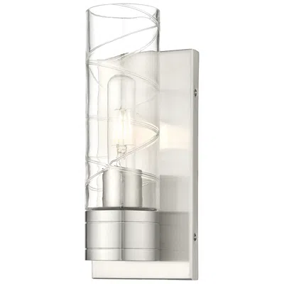Innovations Lighting Ballston Boreas 5" Sconce Satin Nickel W/ 8"h Deco Swirl Shade In Gray