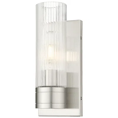Innovations Lighting Ballston Boreas 5" Sconce Satin Nickel W/ 8"h Striped Clear Shade