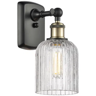 Innovations Lighting Ballston Bridal Veil 10" High Black Antique Brass Sconce With Clear Sh
