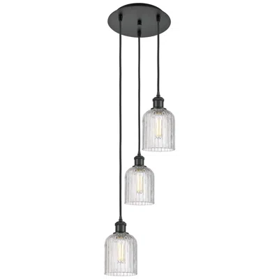 Innovations Lighting Ballston Bridal Veil 11.5"w 3-light Black Corded Pendant W/ Clear Shad