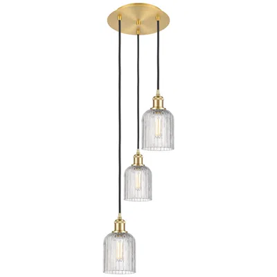 Innovations Lighting Ballston Bridal Veil 11.5"w 3-light Gold Corded Pendant W/ Clear Shade