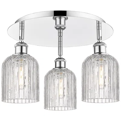 Innovations Lighting Ballston Bridal Veil 16.75"w 3-light Chrome Flush Mount W/ Clear Shade