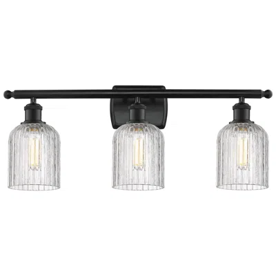 Innovations Lighting Ballston Bridal Veil 25" Wide 3 Light Matte Black Bath Light W/ Clear