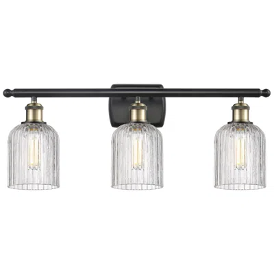 Innovations Lighting Ballston Bridal Veil 25"w 3 Light Black Brass Bath Light W/ Clear Shad