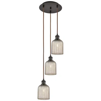 Innovations Lighting Ballston Bridal Veil 3 Light 12" Cord Hung Multi Pendant Bronze/mercury