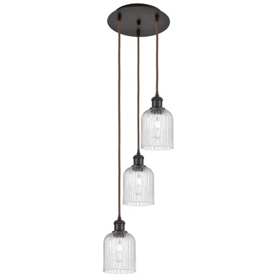 Innovations Lighting Ballston Bridal Veil 3 Light 12" Cord Hung Multi Pendant Bronze/seedy Shade