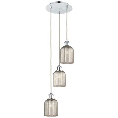 Innovations Lighting Ballston Bridal Veil 3 Light 12" Cord Hung Multi Pendant Chrome/mercury
