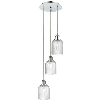 Innovations Lighting Ballston Bridal Veil 3 Light 12" Cord Hung Multi Pendant Chrome/seedy Shade