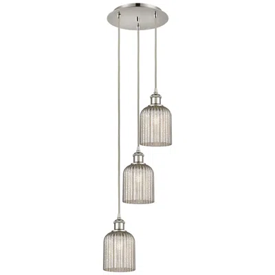 Innovations Lighting Ballston Bridal Veil 3 Light 12" Cord Hung Multi Pendant Nickel W/ Mercury