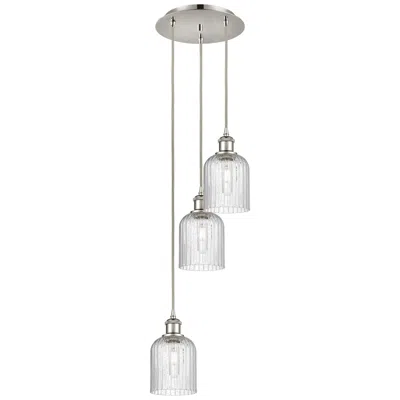 Innovations Lighting Ballston Bridal Veil 3 Light 12" Cord Hung Multi Pendant Nickel/seedy Shade