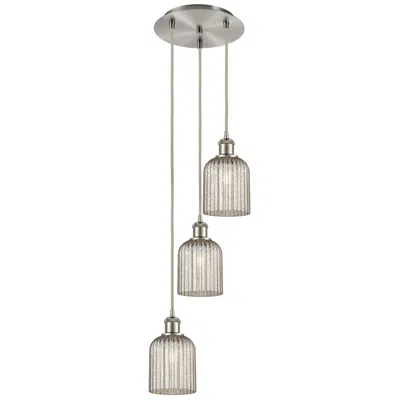 Innovations Lighting Ballston Bridal Veil 3 Light 12" Cord Hung Pendant Satin Nickel/mercury