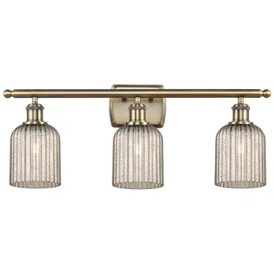 Innovations Lighting Ballston Bridal Veil 3 Light 25" Bath Vanity Antique Brass Mercury Shade
