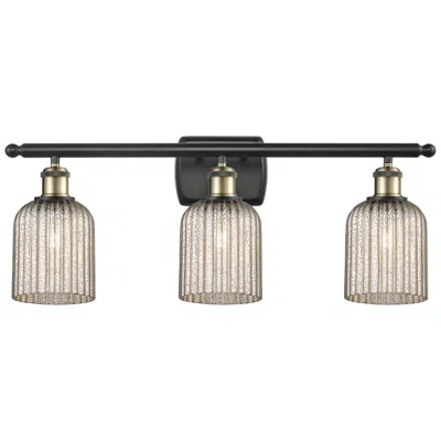 Innovations Lighting Ballston Bridal Veil 3 Light 25" Bath Vanity Black Brass Mercury Shade